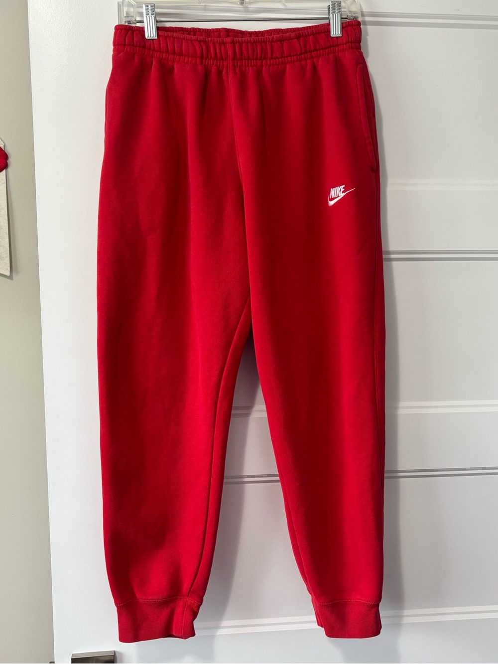Nike Red Fleece Jogger Pants Size Medium - See Description